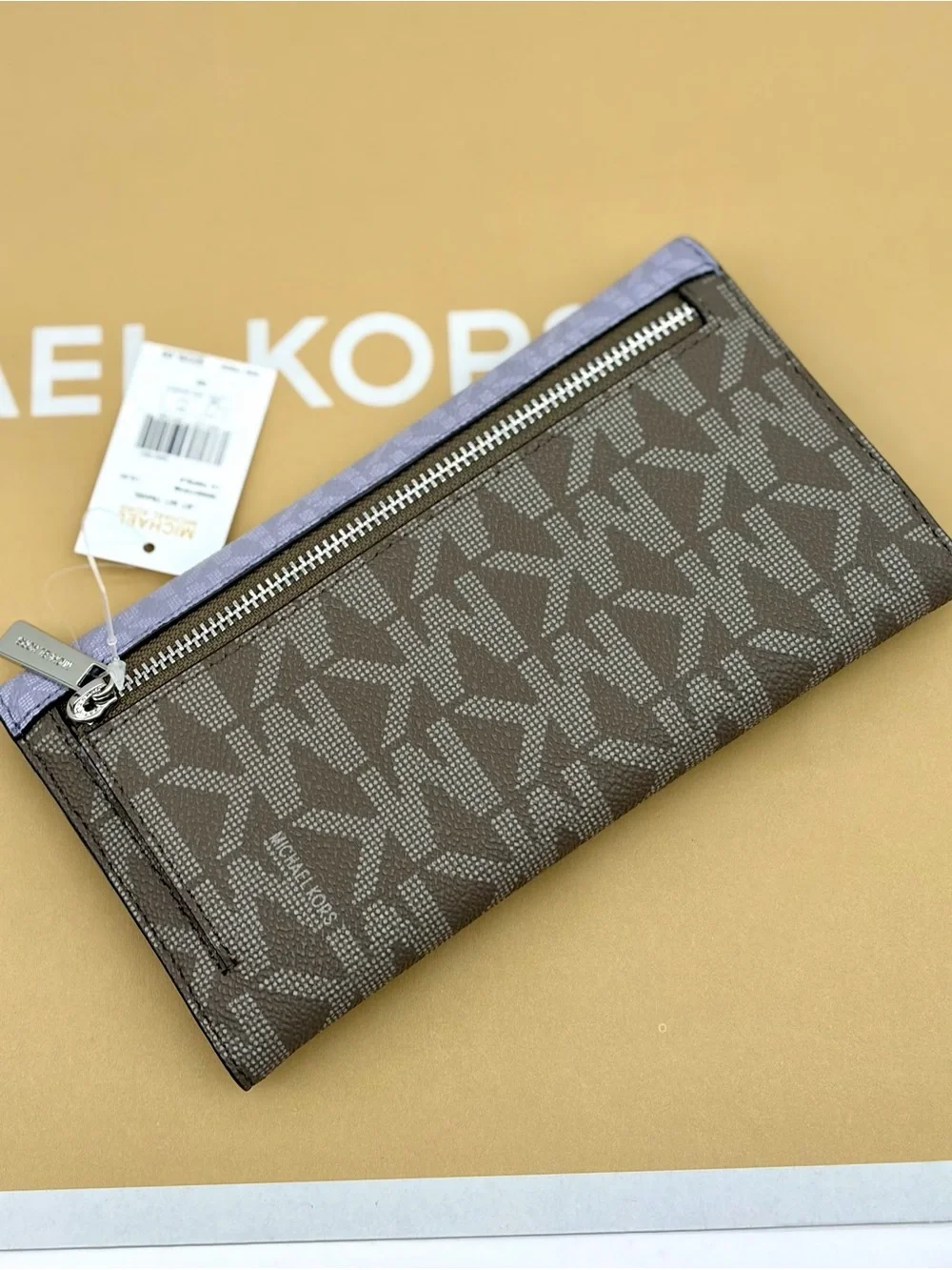 Michael Kors Jet Set Travel Trifold Wallet Lilac Multi